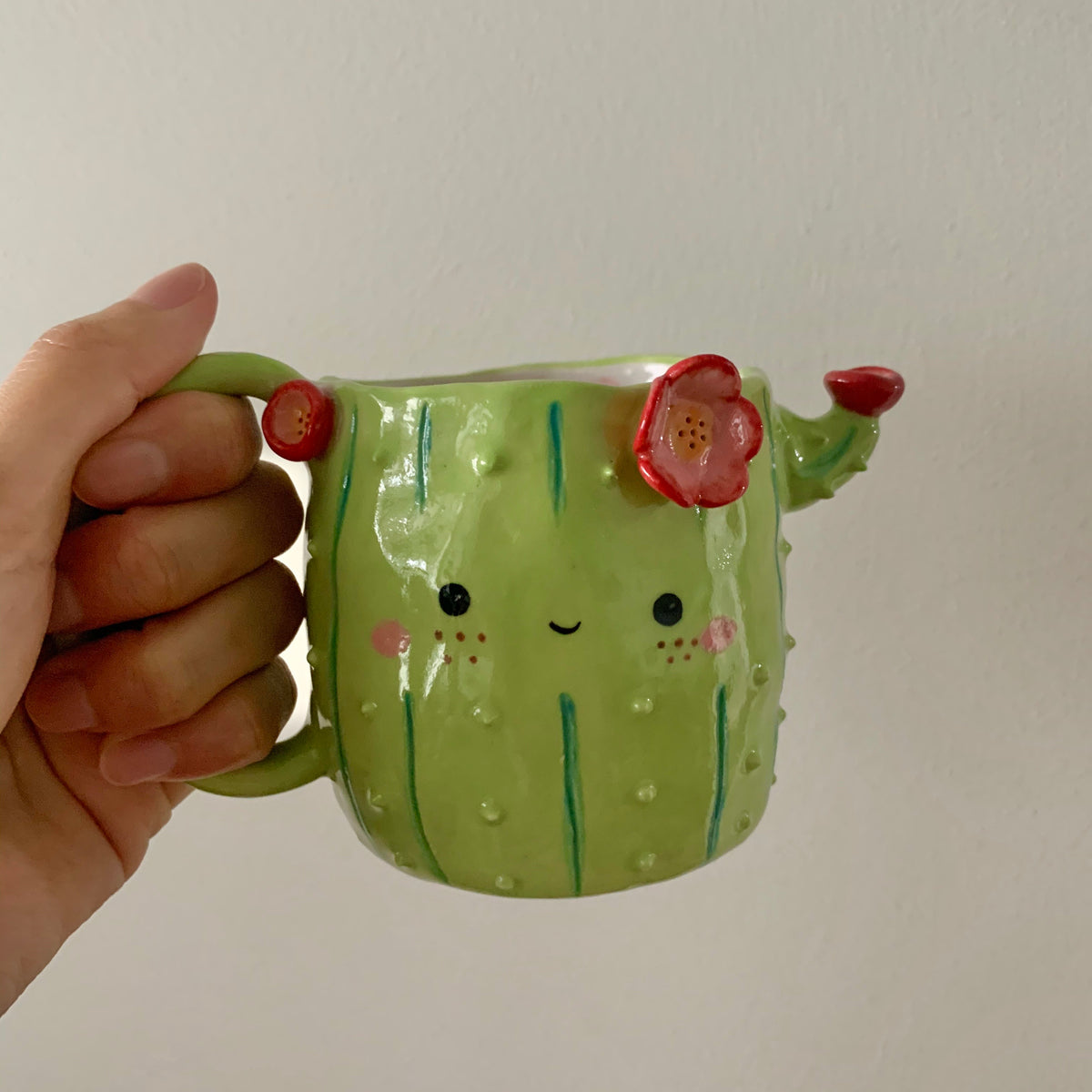 Flowery cactus mug – Muld Pottery