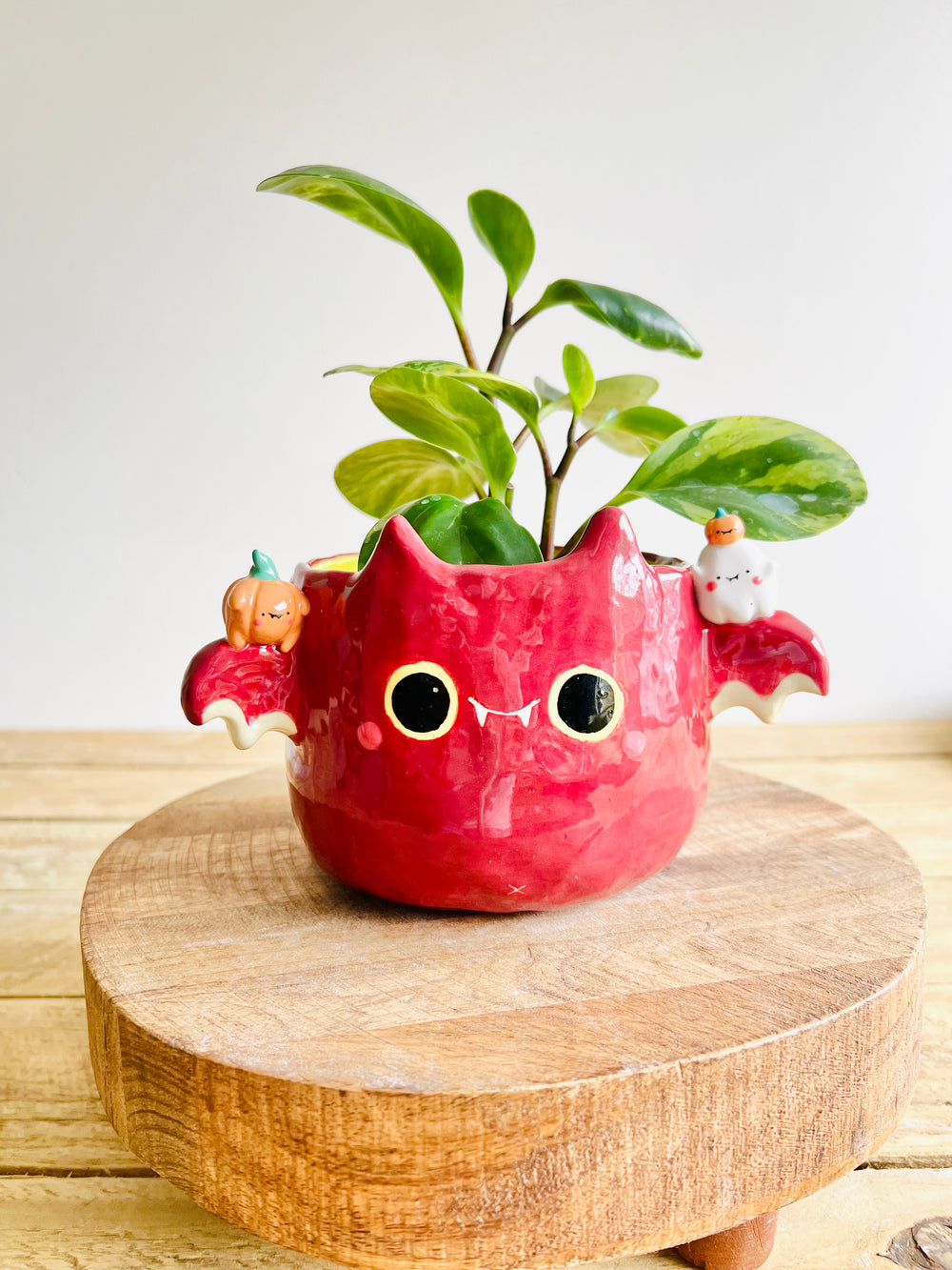 Bat pot with ghost and pumpkin friends, photo 1 of 8