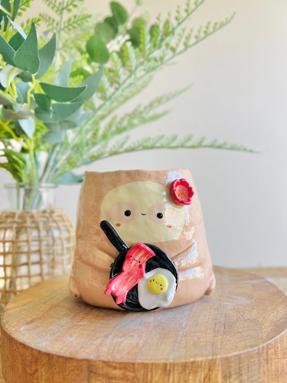 Bacon & Eggs pun love Sloth pot, photo 1 of 13