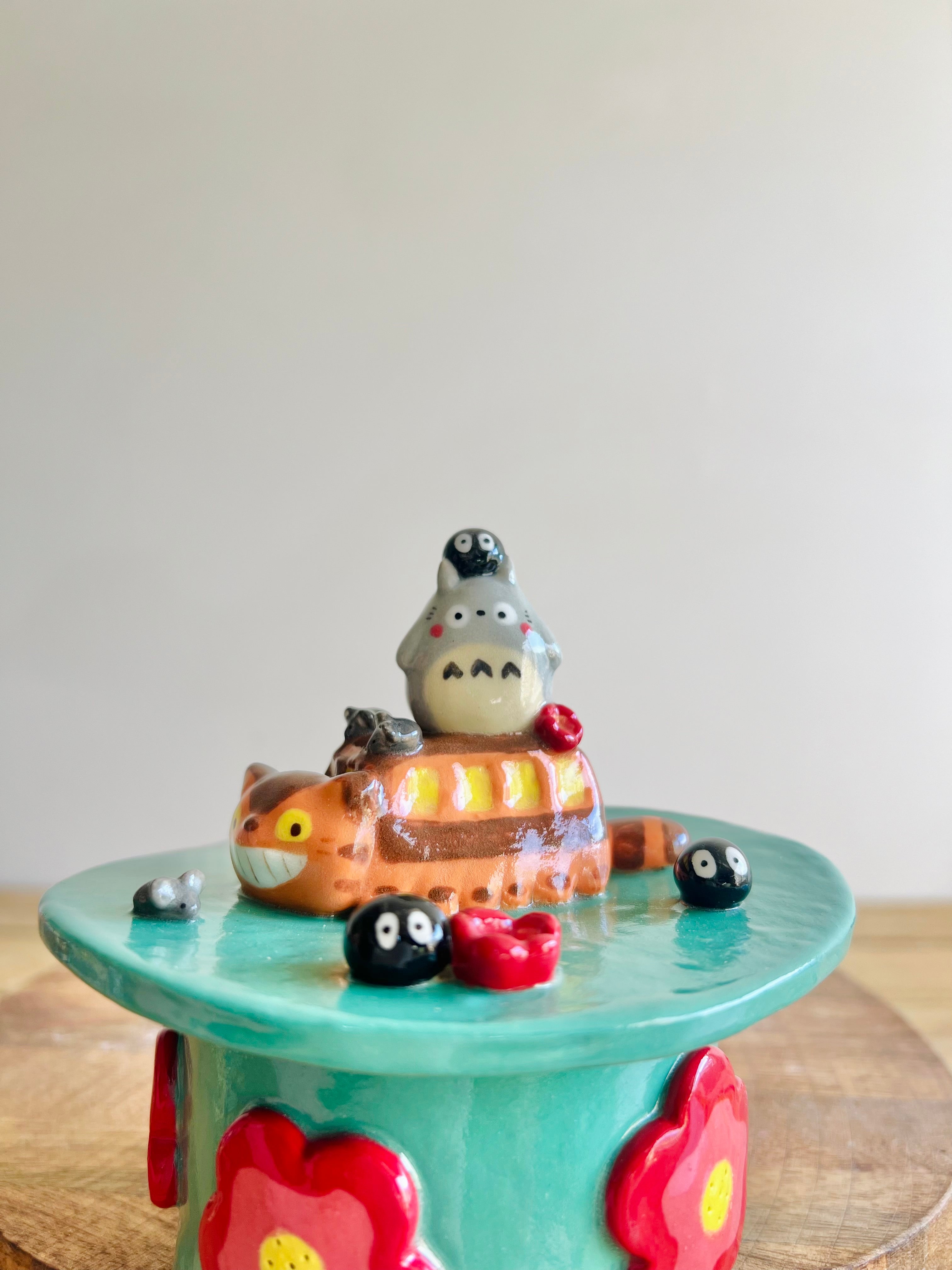 Totoro Cat Bus lidded trinket pot