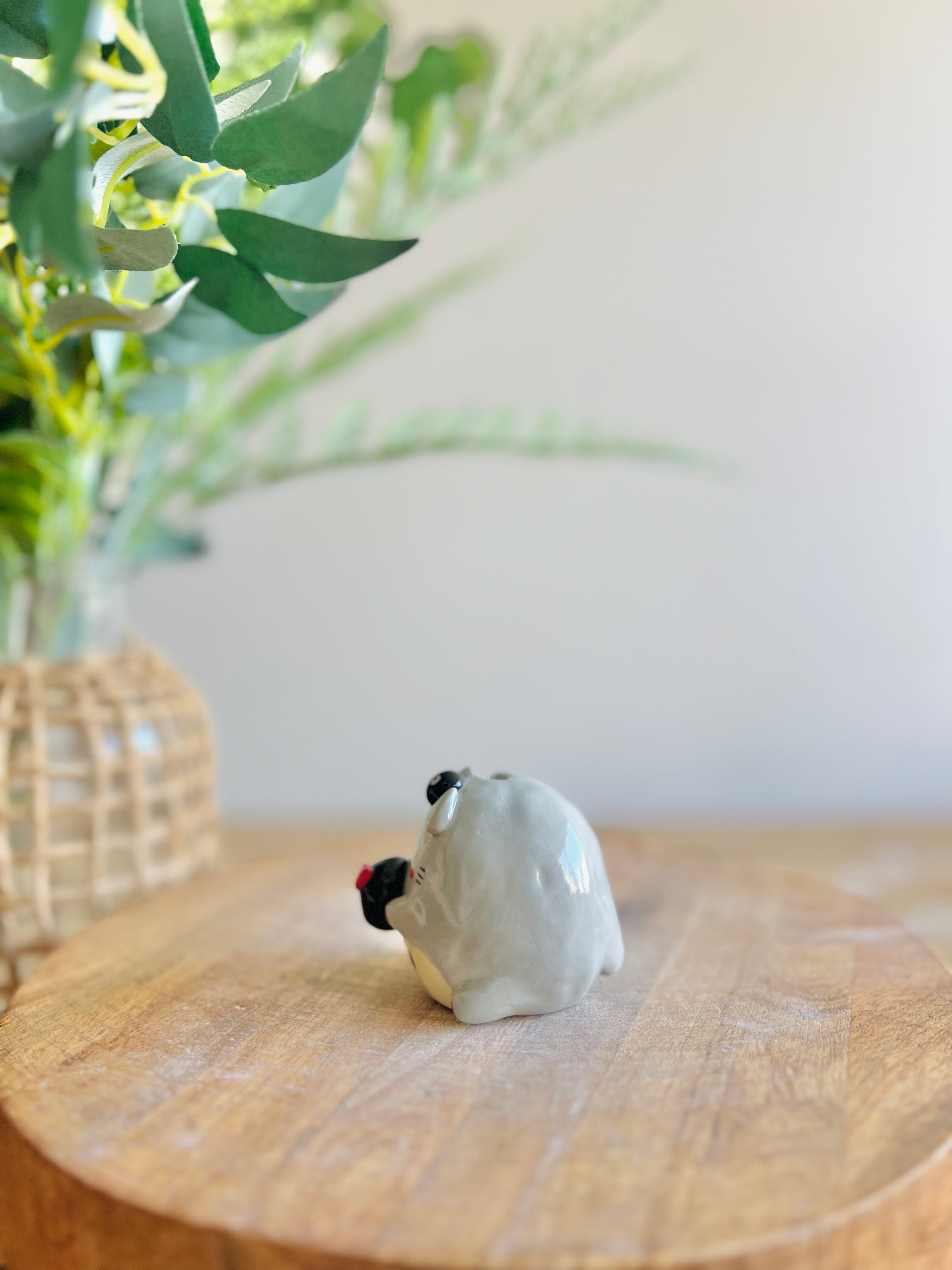 Totoro soot sprite bud vase