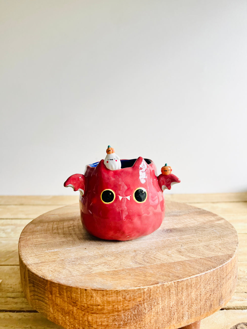 Bat pot with ghost and pumpkin friends, photo 8 of 8