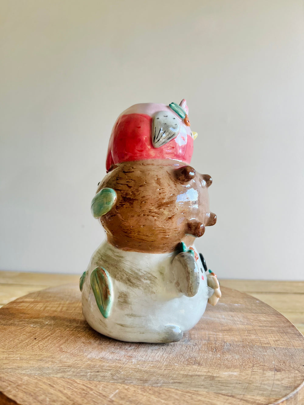 Leafy Aussie animal trio stack vase, photo 3 of 7