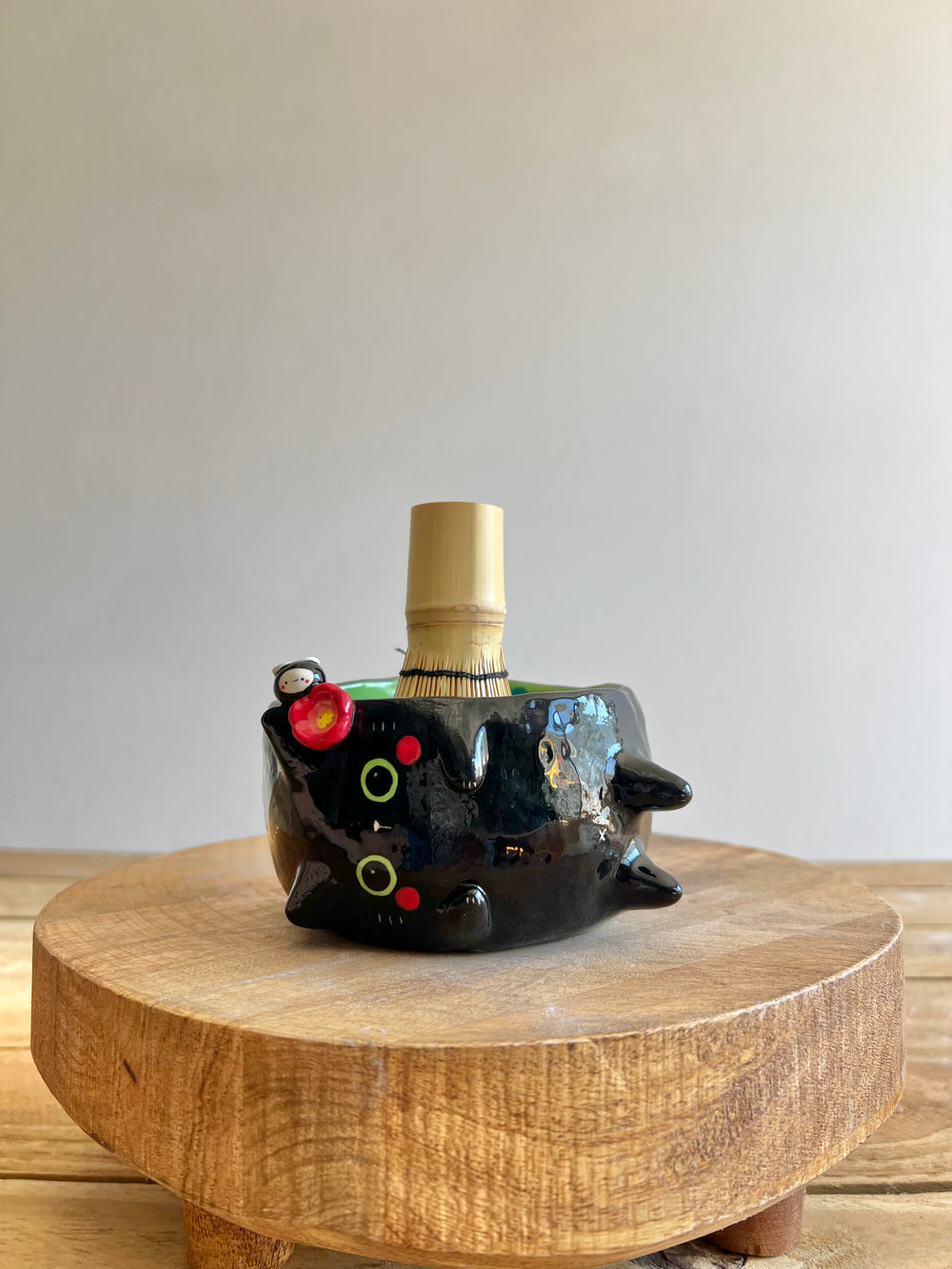 Black cat Matcha Bowl, photo 12 of 14