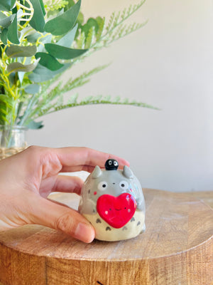 Totoro love heart bud vase