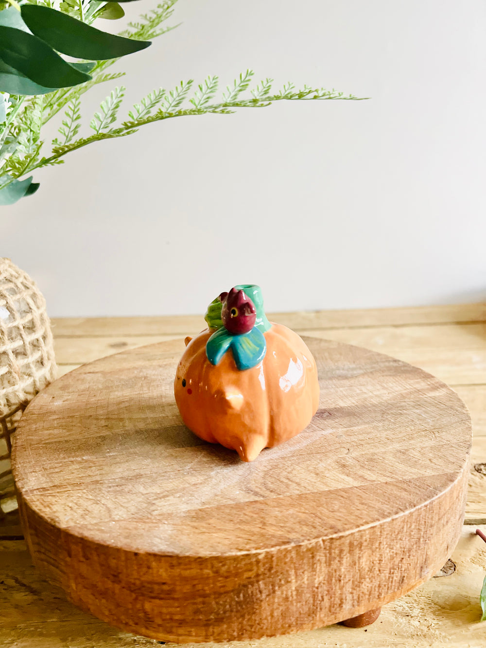 Pumpkin with bat friend bud vase, photo 4 of 6