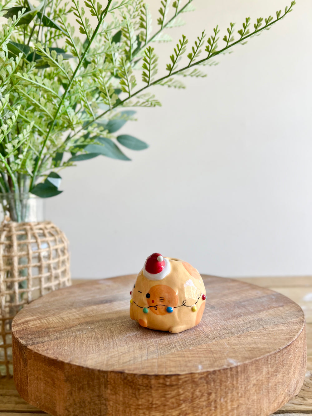 Ginger cat Christmas lights bud vase, photo 5 of 13