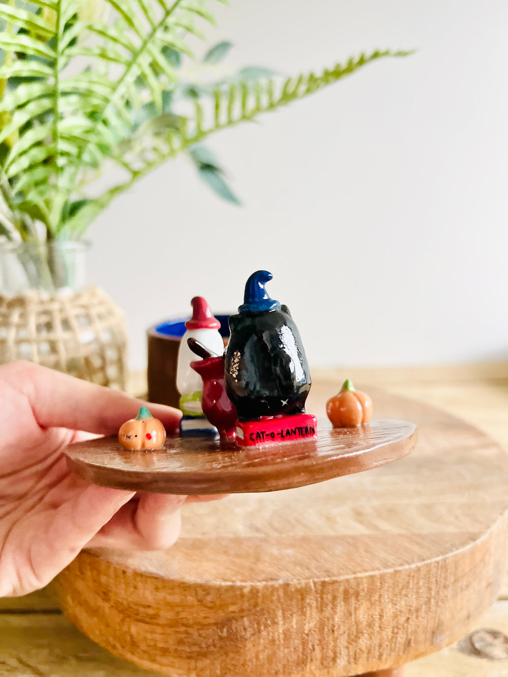 Cat witch and Ghost friends cauldron fun lidded trinket pot, photo 11 of 15