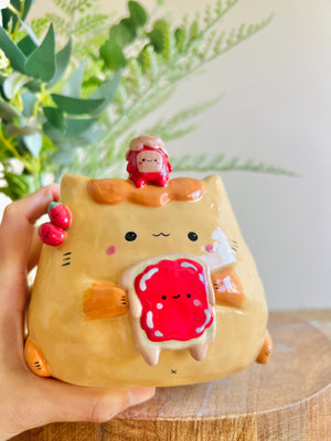 Jammy love pun Ginger cat pot