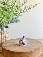 Mini festive penguin with candy cane friend bud vase