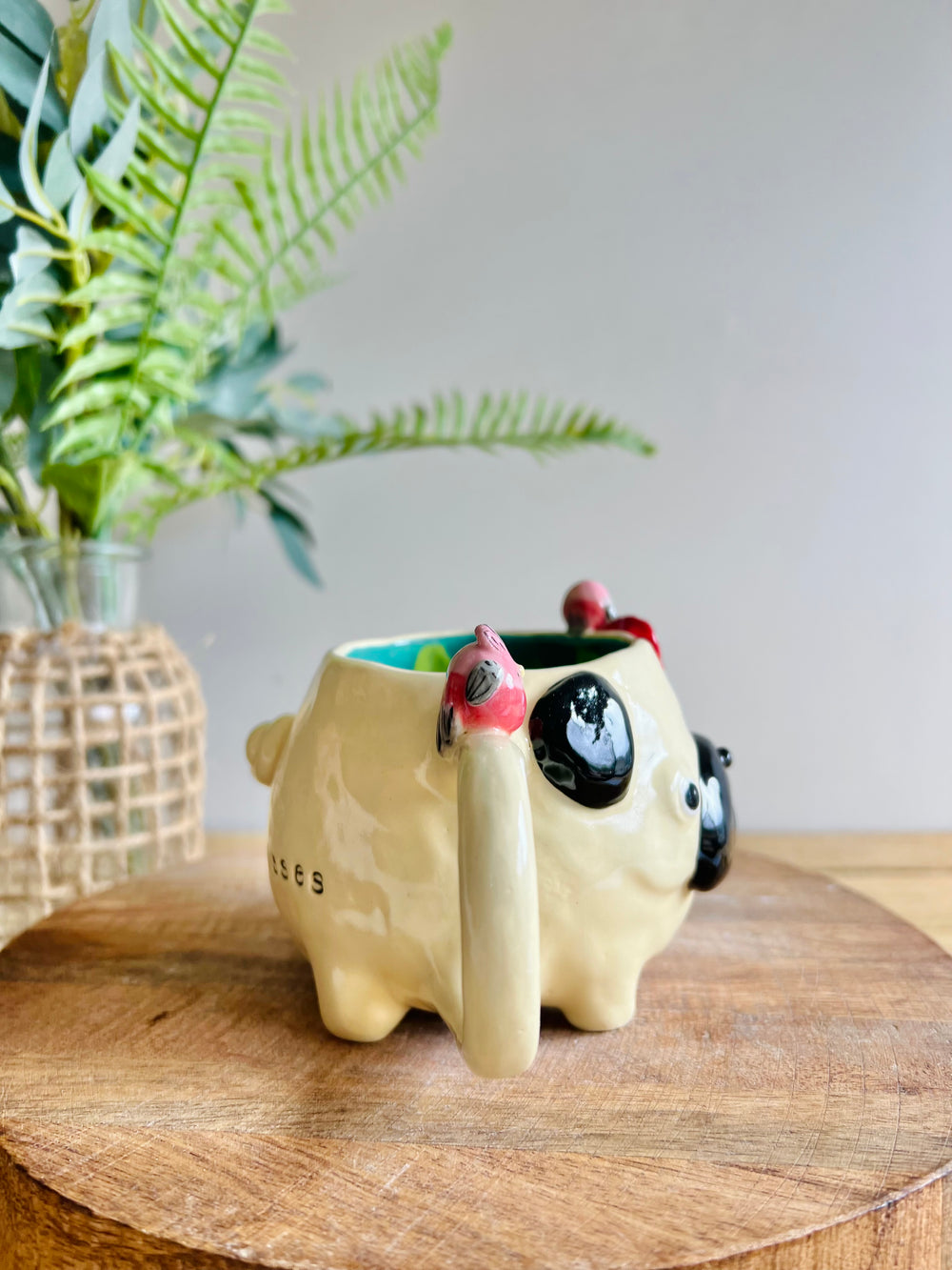 ‘Pugs and kisses’ Puggo muggo with pink galah friends #6, photo 2 of 8