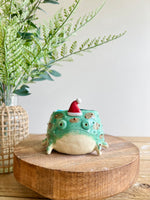 Festive grumpy Froggo planter #2