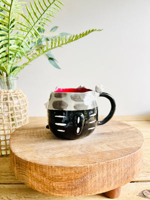 Skeleton cat mug with cat skull friends