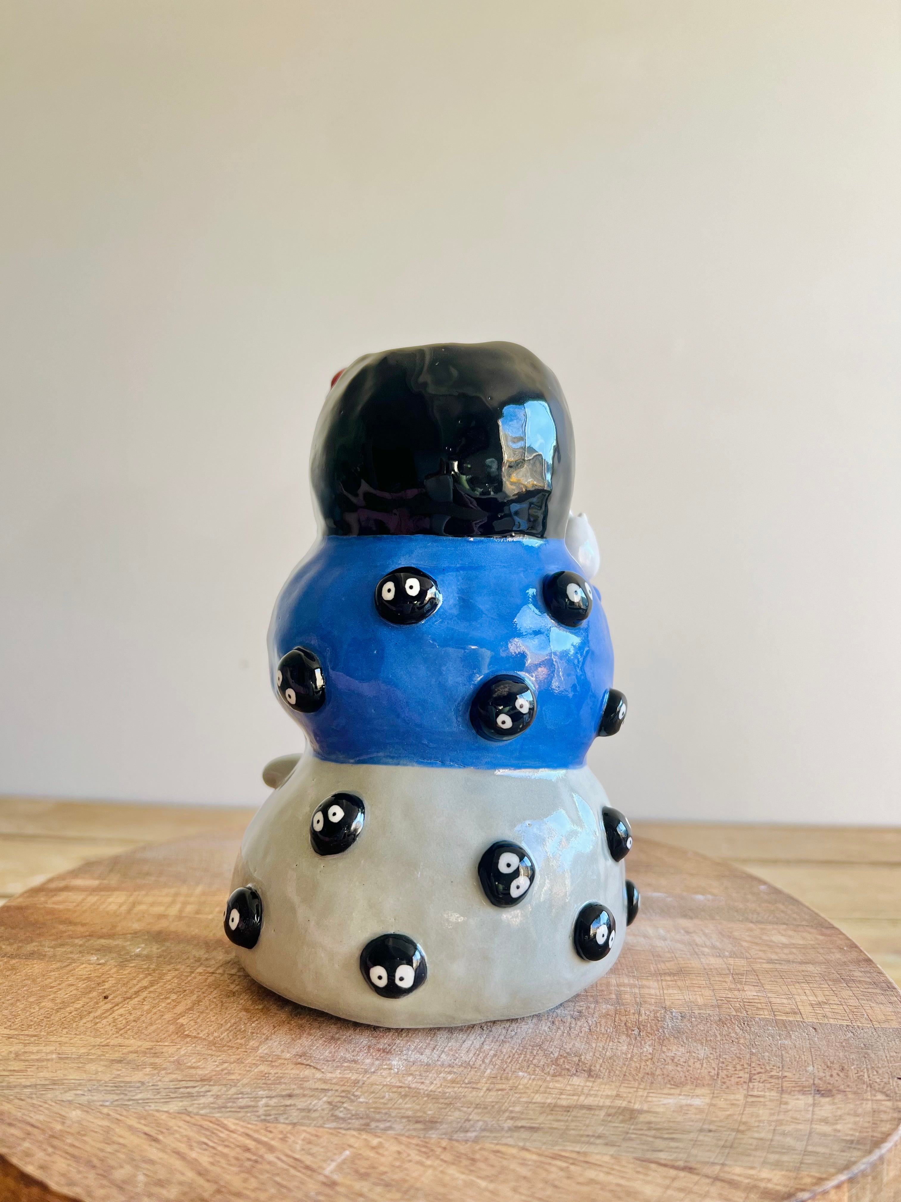 Totoro soot sprite trio stack vase