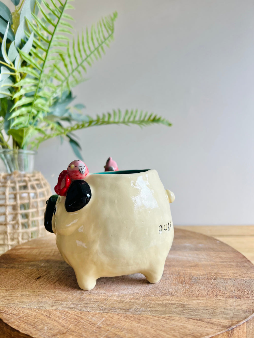 ‘Pugs and kisses’ Puggo muggo with pink galah friends #3, photo 4 of 8