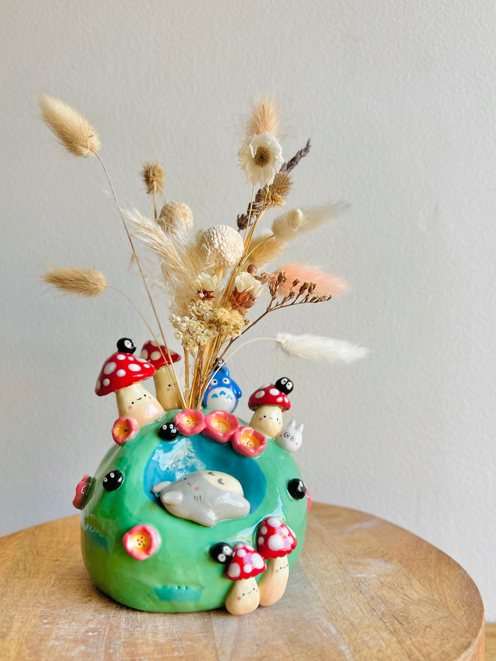 Sleeping Totoro & friends mushroom bud vase, photo 12 of 17