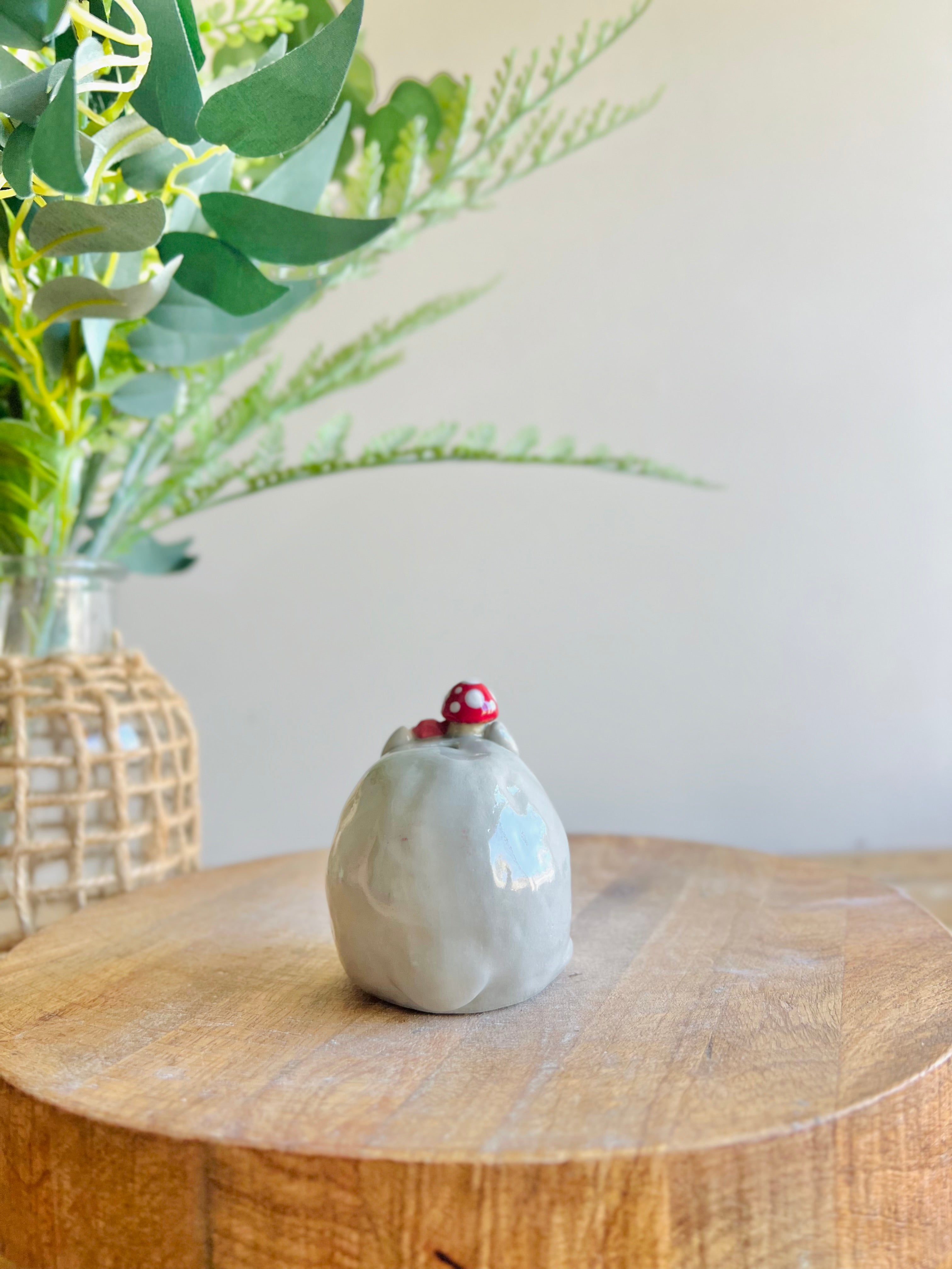 Totoro mushroom bud vase