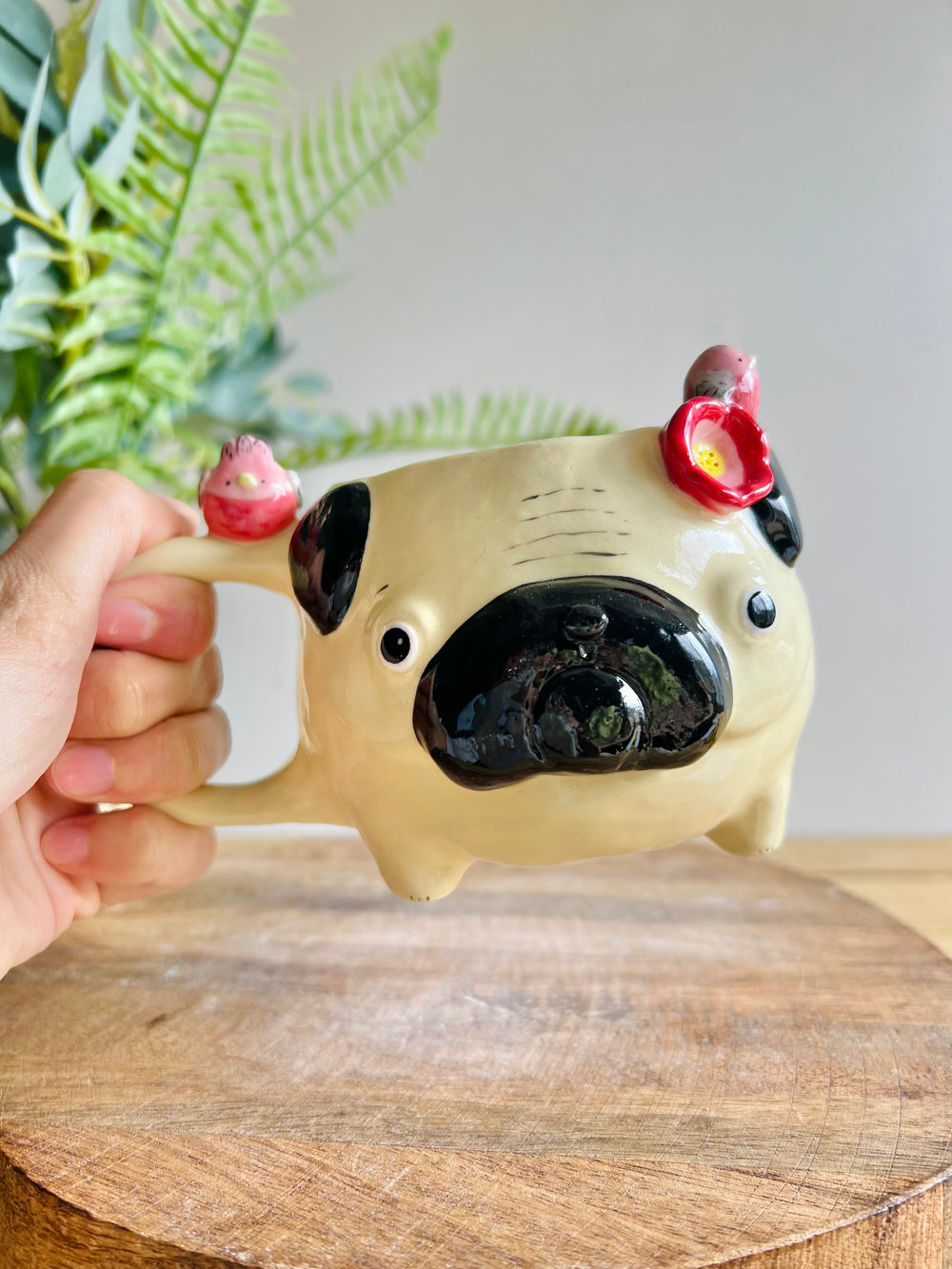 ‘Pugs and kisses’ Puggo muggo with pink galah friends #6, photo 8 of 8