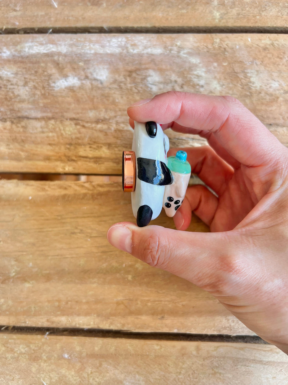 Panda with bubble tea magnet, photo 7 of 8