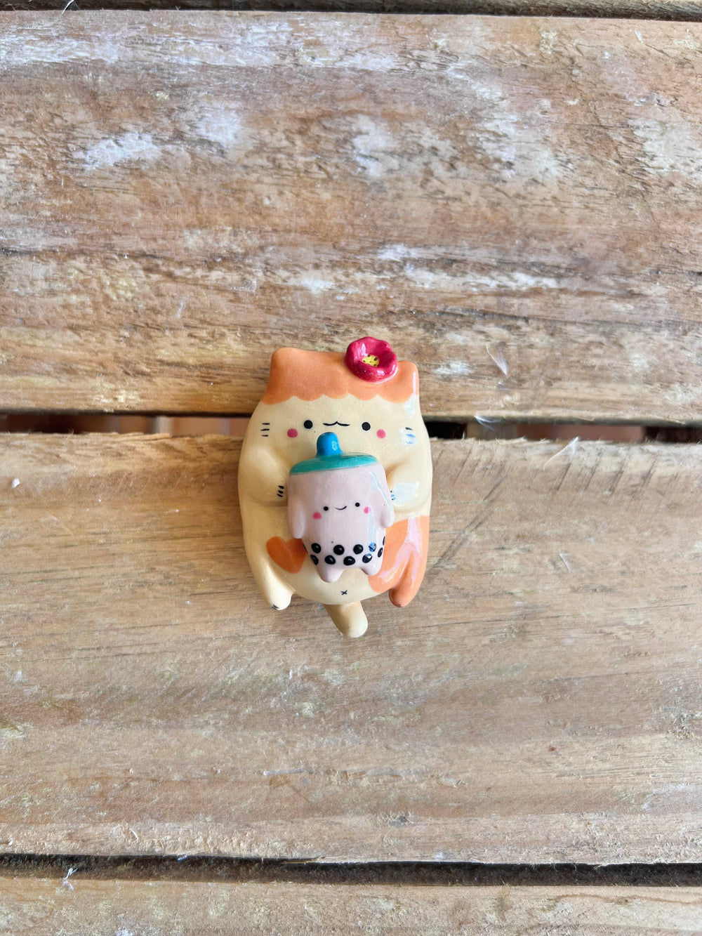 Ginger cat with bubble tea magnet, photo 1 of 7