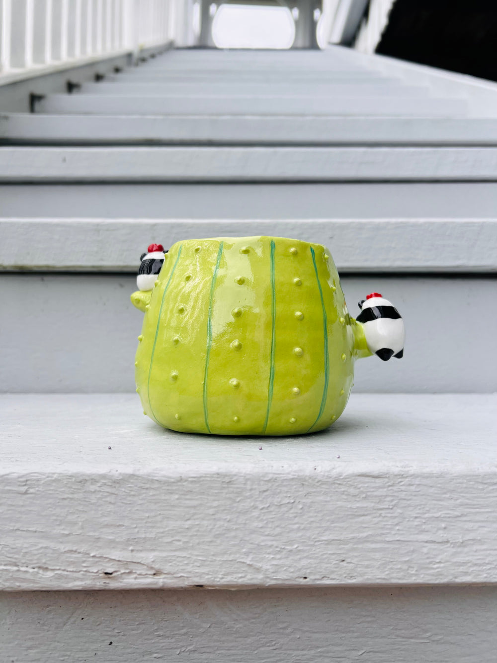Flowery cactus pot with panda friends, photo 3 of 7