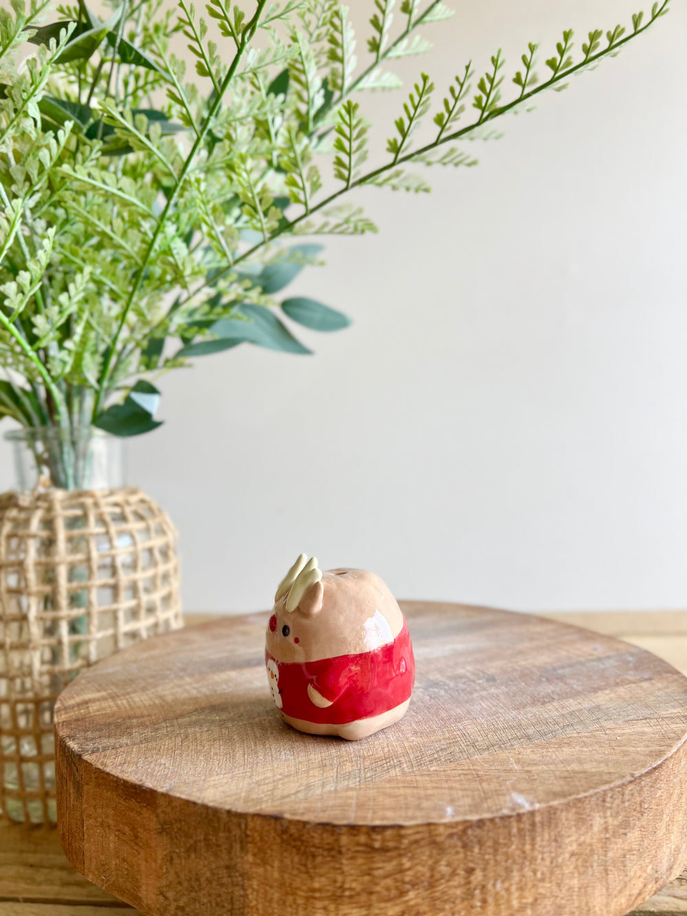 Red Christmas sweater reindeer bud vase, photo 6 of 10