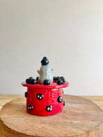 Boh Mouse and Yu-Bird lidded trinket pot