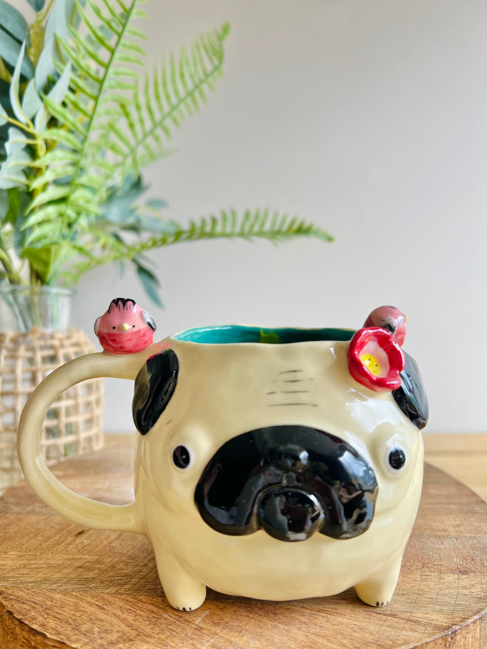 ‘Pug and Kisses’ Puggo muggo with pink galah friends #1, photo 6 of 8
