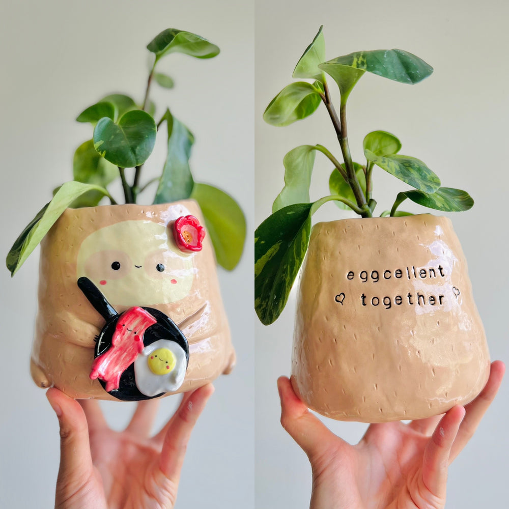 Bacon & Eggs pun love Sloth pot, photo 9 of 13