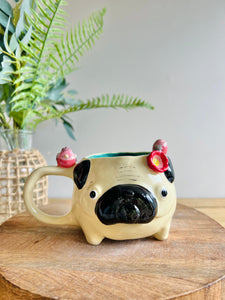 ‘Pugs and kisses’ Puggo muggo with pink galah friends #6