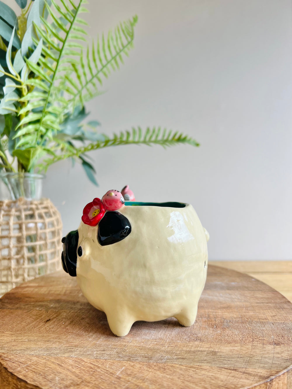 ‘Pugs and kisses’ Puggo muggo with pink galah friends #2, photo 4 of 8