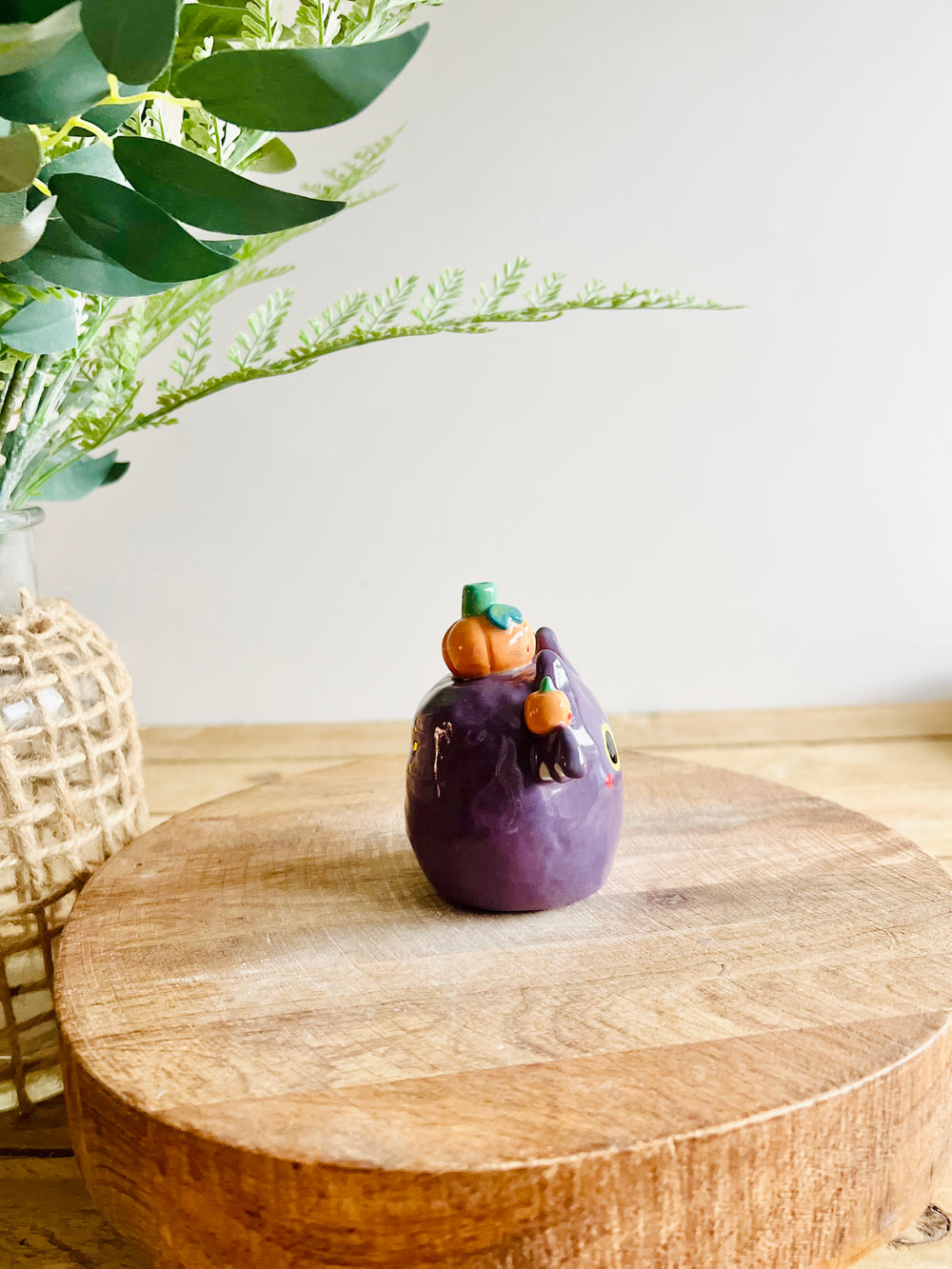 Bat with pumpkin friends bud vase, photo 3 of 8