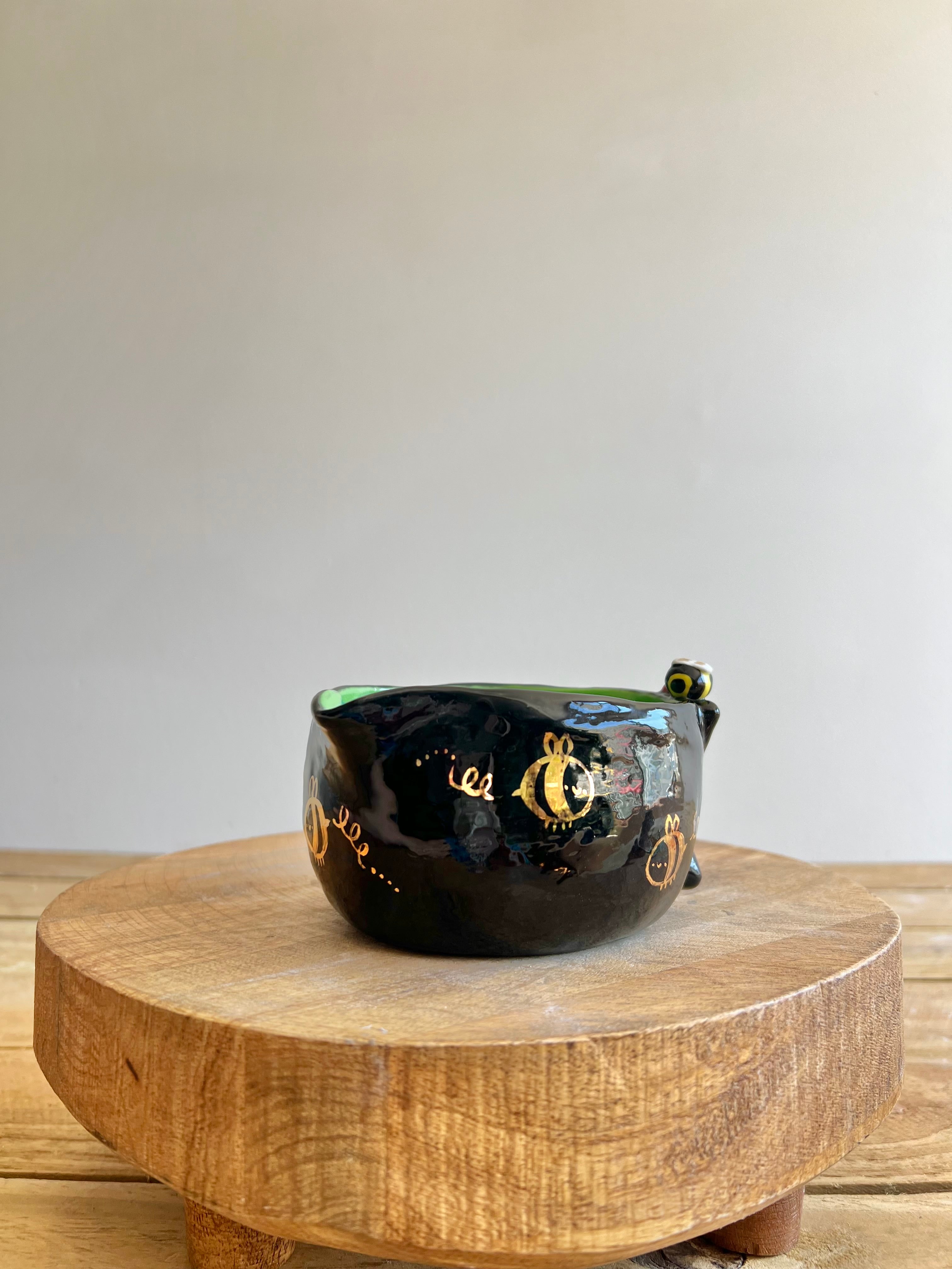Black cat Matcha Bowl