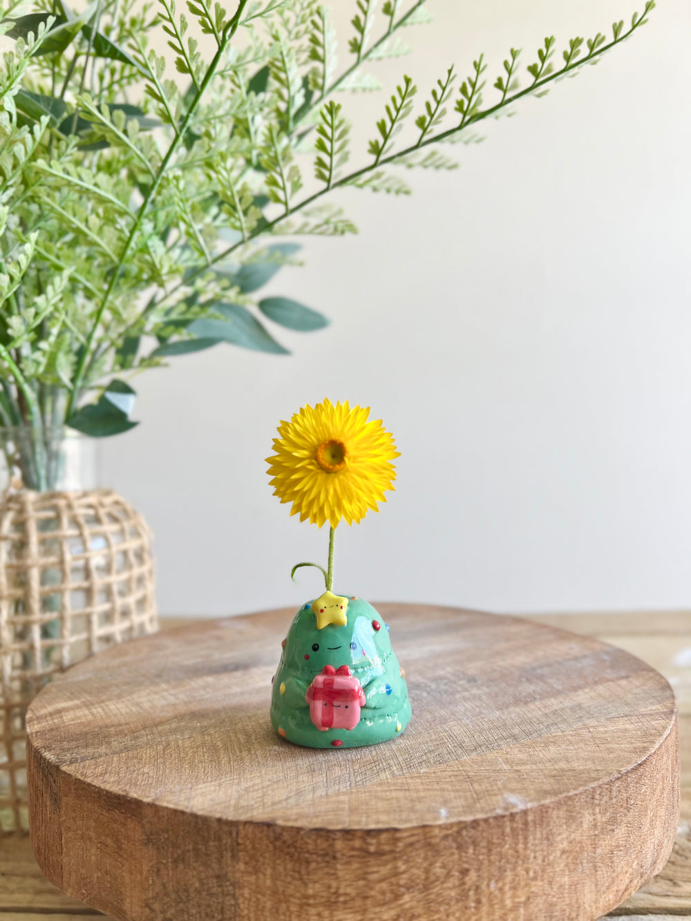 Mini Christmas tree with present friend bud vase, photo 1 of 13