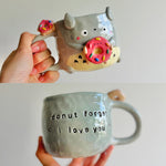 Donut love pun Totoro mug