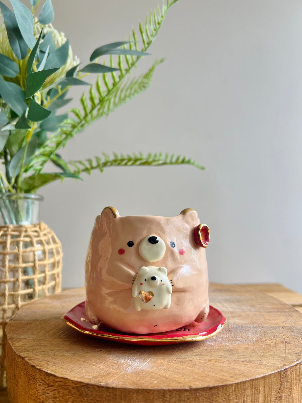 Bear planter and plate, photo 6 of 11