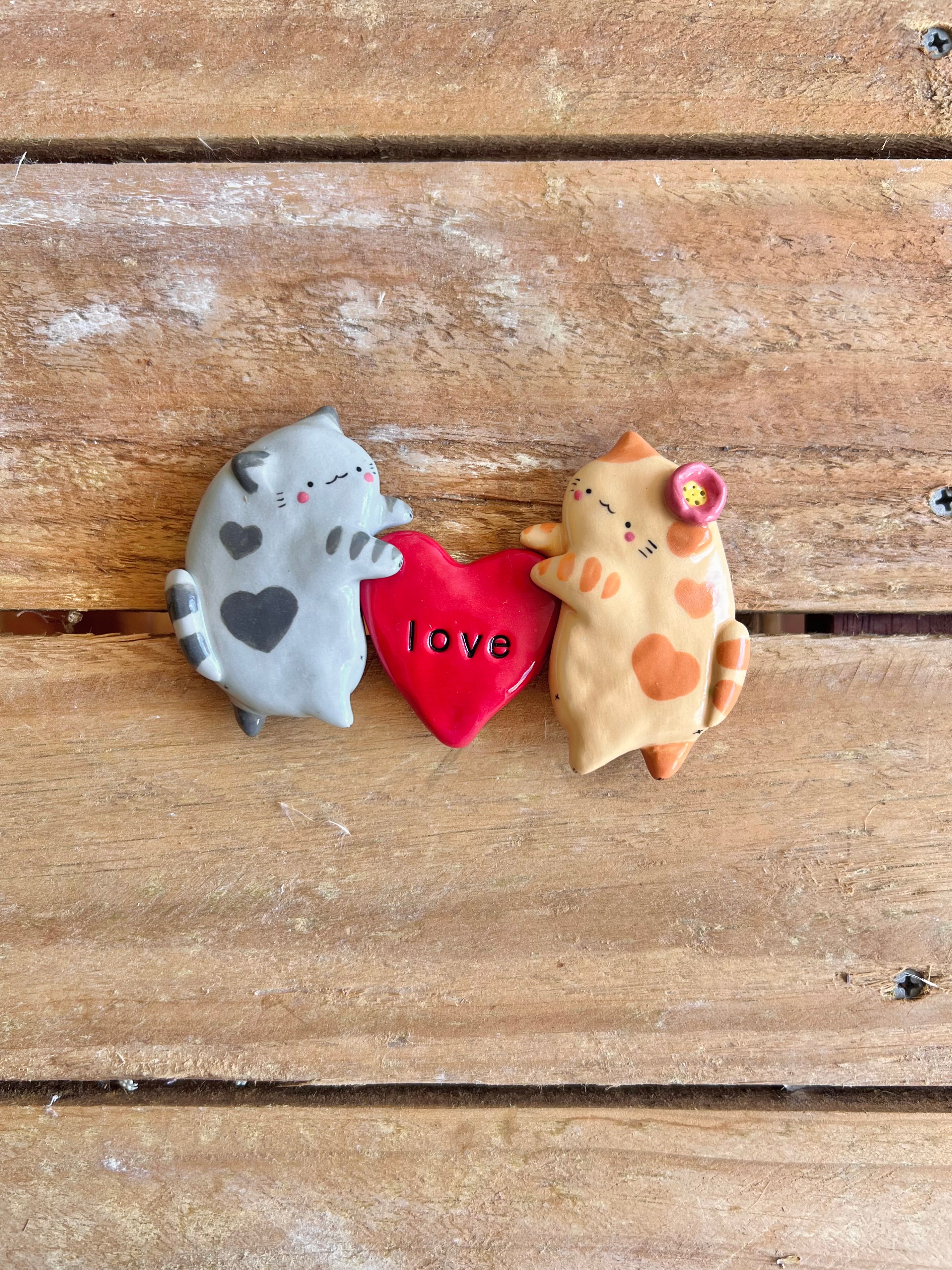 Magnetic cat love magnet set