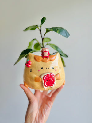 Jammy love pun Ginger cat pot