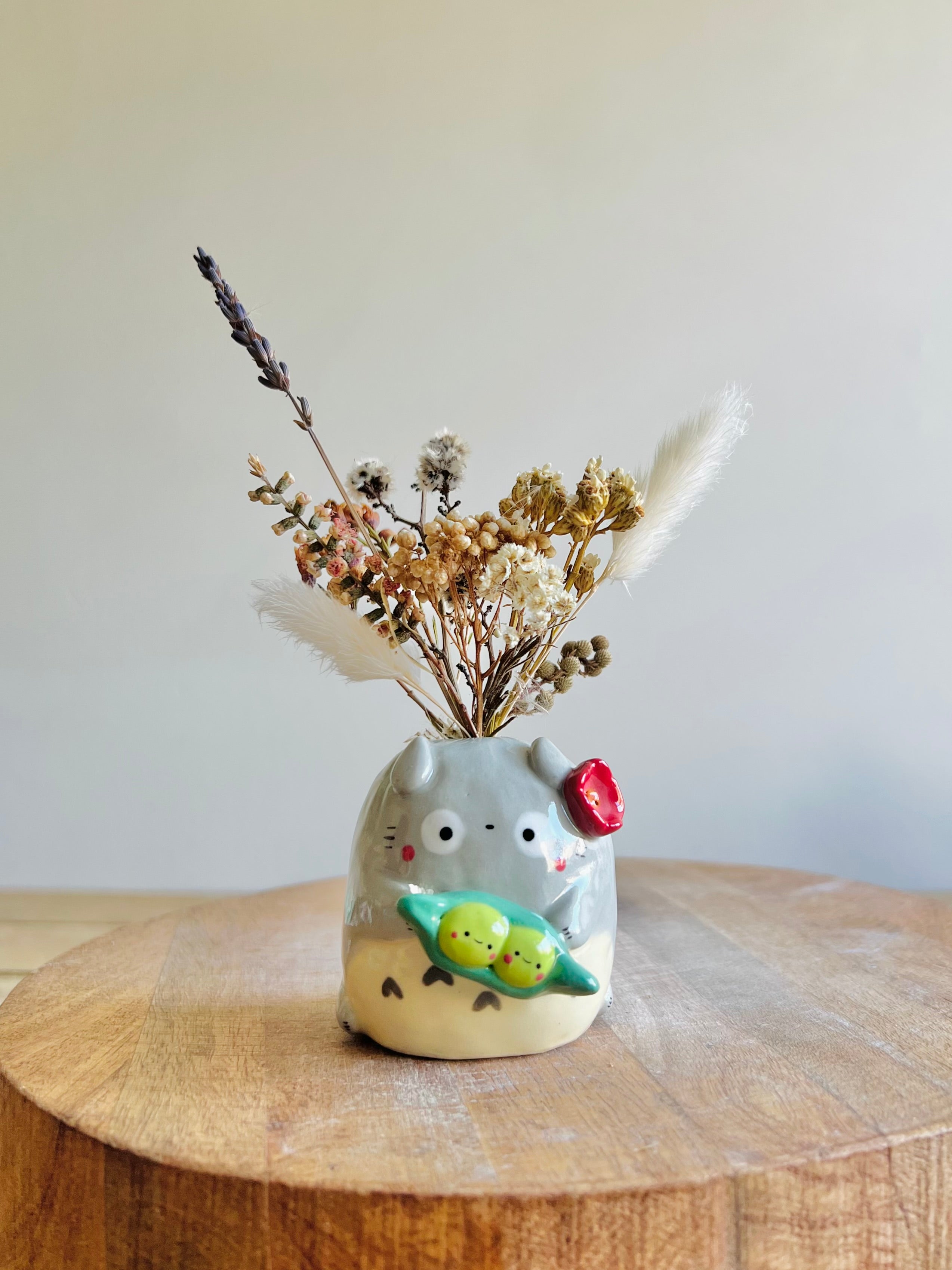 Totoro peas in a pod bud vase