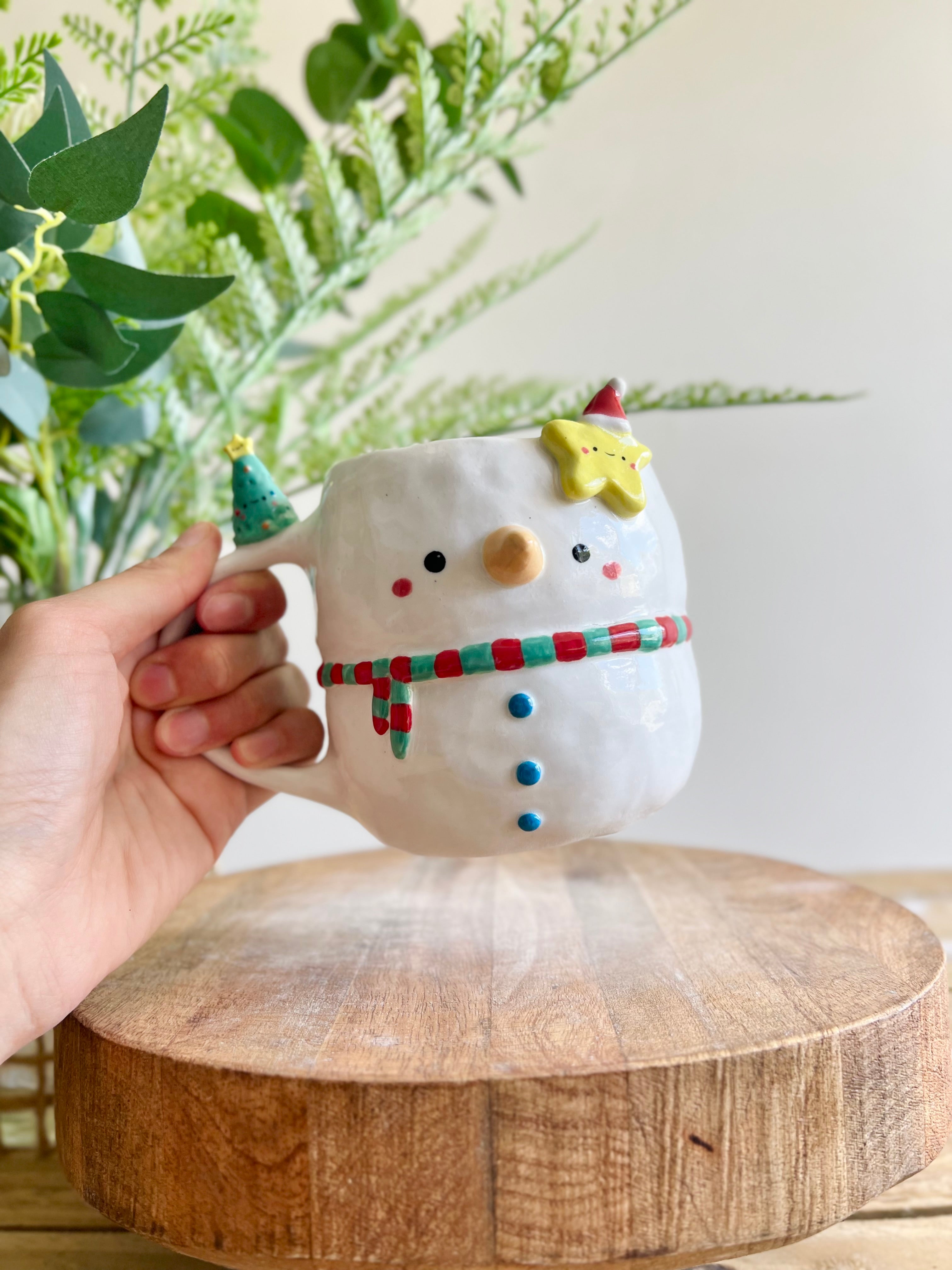 Festive snowman mug