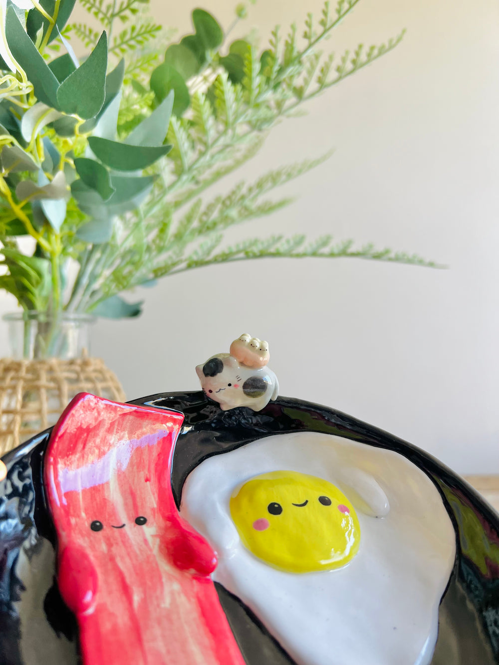 Bacon and egg pun love trinket dish/plate, photo 4 of 12