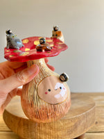 Golden Mushroom Bud Vase
