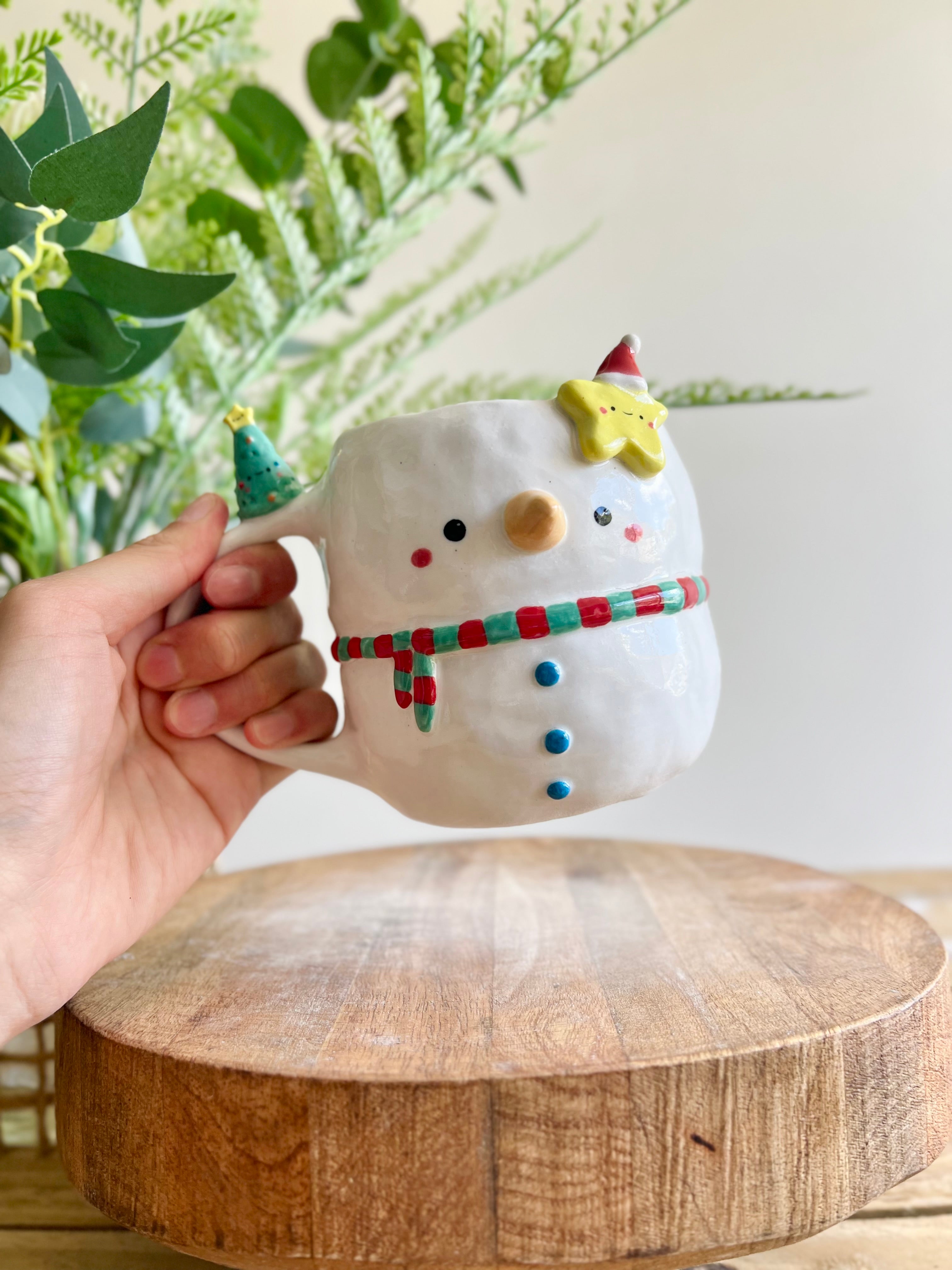 Festive snowman mug