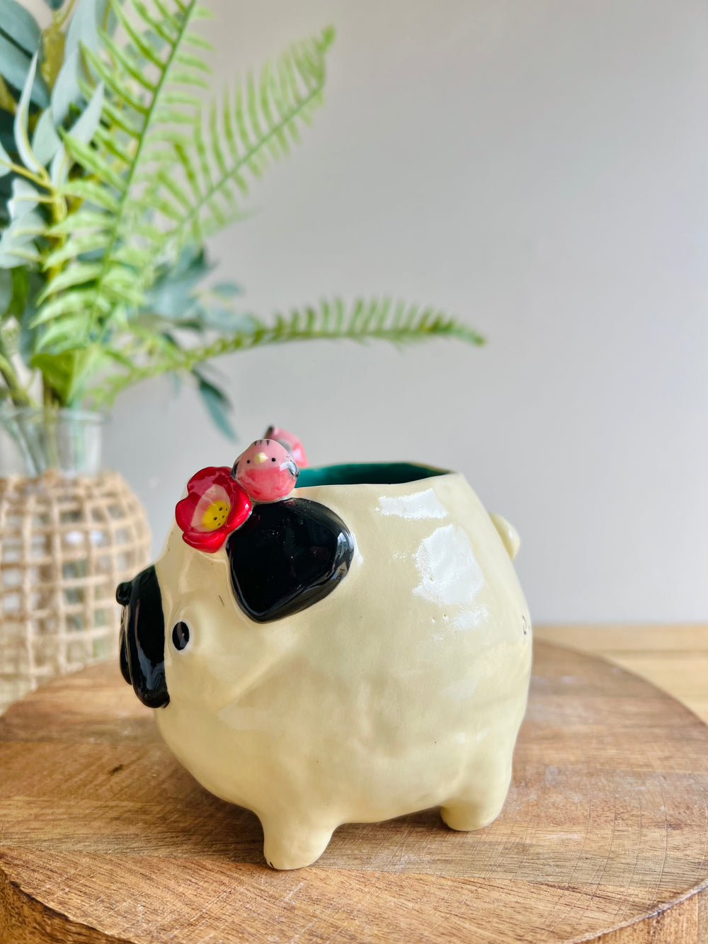 ‘Pug and Kisses’ Puggo muggo with pink galah friends #1, photo 7 of 8