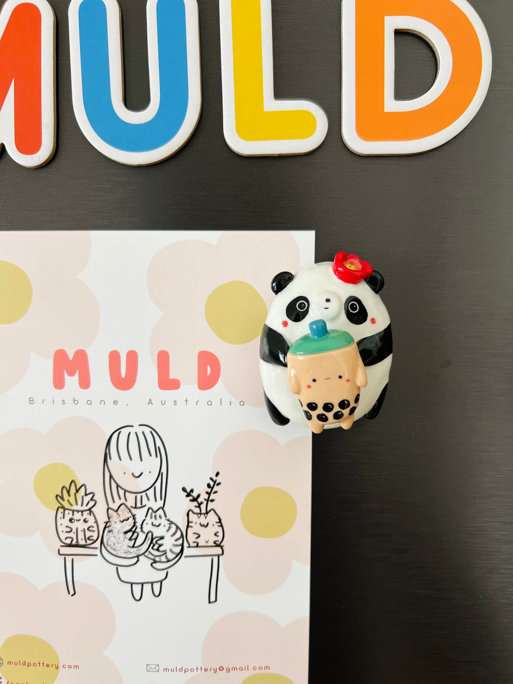 Panda with bubble tea magnet, photo 2 of 8
