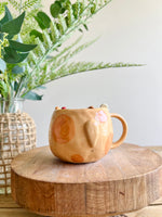 Festive gift bearing ginger cat mug with gingerbread friend