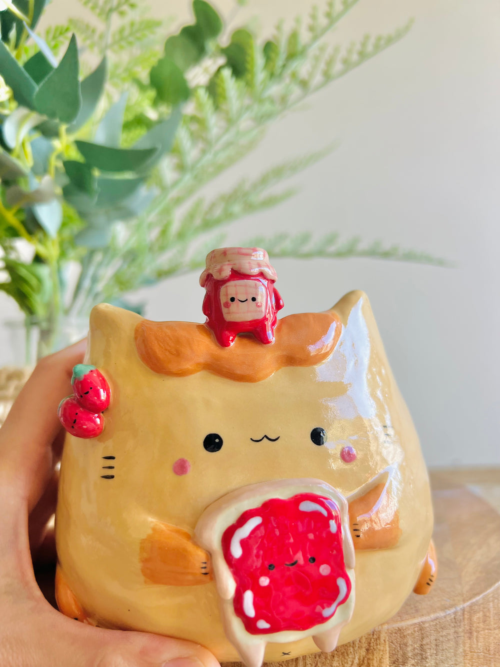 Jammy love pun Ginger cat pot, photo 9 of 14