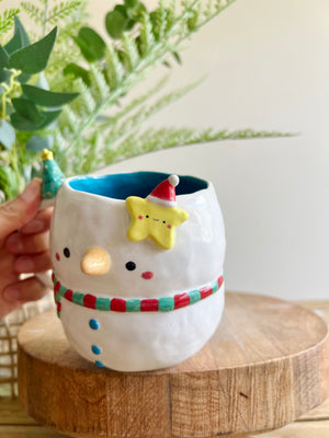 Festive snowman mug