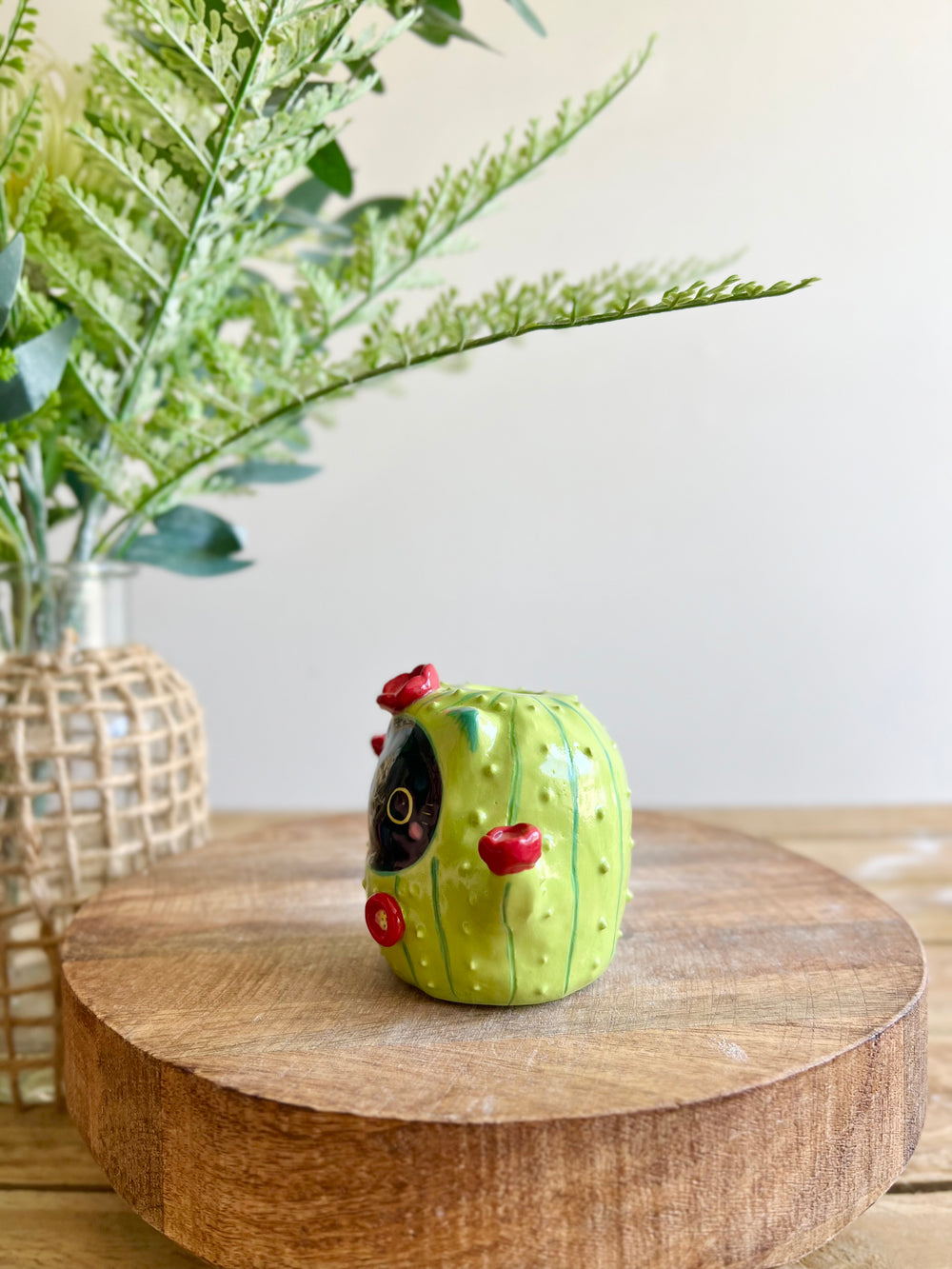 Flowery Black CAT-us bud vase, photo 5 of 11