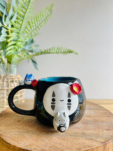 No face mug with Totoro friends and mug friends